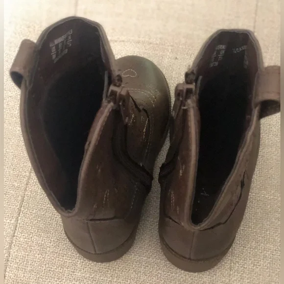 Size 8 Toddler Girls Western Boots Brown - Picture 6 of 7